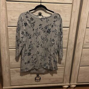 Westport Gray and Blue Patterned Top